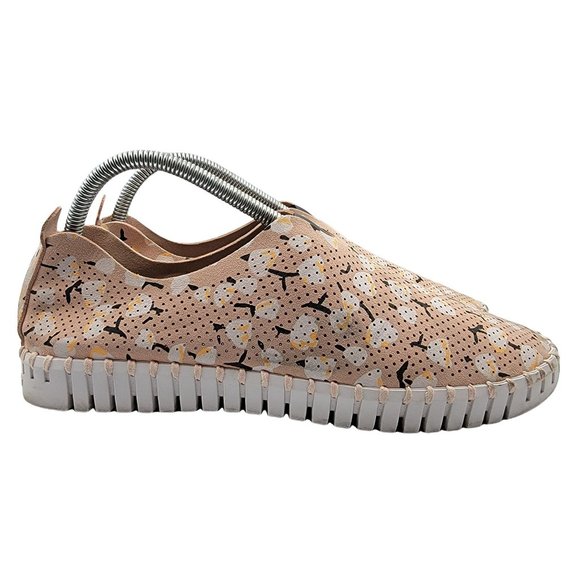 Ilse Jacobsen Tulip 139 Adobe Rose Fabric Perforated Slip On Sneakers Womens 11 - Picture 7 of 12